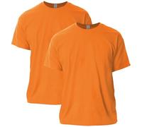 Gildan Ultra Cotton Lot de 2 t-Shirts pour Adulte Chemise, Orange de sécurité, XL Homme