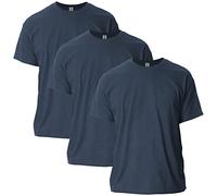 Gildan Ultra Cotton T-Shirt, Style G2000, Multipack, Heather Navy (Lot de 3), Homme
