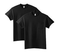 Gildan Ultra Cotton T-Shirt with Pocket, Style G2300, 2-Pack Chemise, Noir, S (Lot de 2) Homme