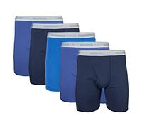 Gildan Underwear Boxer Briefs, Multipack Boxeur ajusté, Bleu Marine/Bleu métro/Royal Antique (Lot de 5, Longueur Classique), Homme
