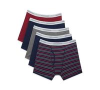 GILDAN Boxers à Jambe, Multipack Boxeur ajusté, Bleu mélangé (Lot de 5, Longueur Plus Courte), XXL Homme