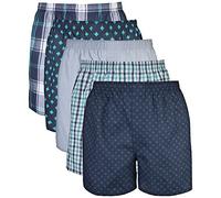 Gildan Boxers tissés, Multiple Boxeur ajusté, Assortiment Bleu Marine (Lot de 5), XL Homme