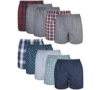Gildan Boxers tissés, Multiple Caleçon Boxeur, Assortiment de Couleurs Rouge/Bleu (Lot de 10), Homme