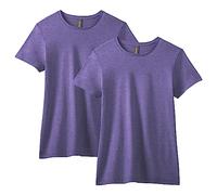 Gildan Women's Softstyle Cotton T-Shirt, Style G64000L, Multipack, Heather Purple (2-Pack), Large