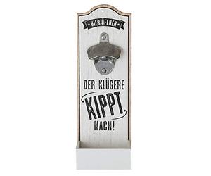 GILDE 1 décapsuleur Mural en métal avec décapsuleur en Forme de Couronne Blanc Hauteur 30 cm