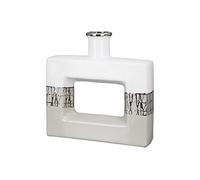 Gilde 47419 Cabrera Vase perforé taupe/blanc/argenté H : 25 cm l : 24 cm P : 6,50 cm