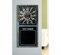 Gilde 68613 Horloge murale "Note Board" 60x30 cm avec tableau à chevilles au design industriel, horloge, horloge de cuisine rétro, tableau mémo