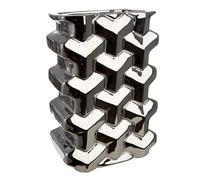 GILDE Apollo Vase décoratif rectangulaire en céramique Argenté Brillant Hauteur 30 cm