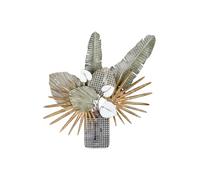 GILDE Aruba - Relief mural - En métal - Vert - Motif floral - 73 x 67 cm