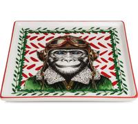Gilde Assiette carrée, Human Essence , motif singe, porcelaine, marron, blanc, lot de 4, L. 19 cm, l. 19 cm, H. 1 cm Hauteur : 1.00 cm Largeur : 19.00 cm Profondeur : 19.00cm 81561