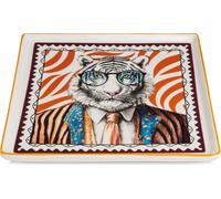 Gilde Assiette carrée, Human Essence , motif tigre, porcelaine, jaune, blanc, lot de 4, L. 19 cm, l. 19 cm, H. 1 cm Hauteur : 1.00 cm Largeur : 19.00 cm Profondeur : 19.00cm 81560