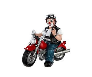GILDE Clown Heavy Biker en résine - Cadeau pour Homme - Figurine décorative et Objet de Collection - Multicolore - Motif Moto - 12 cm de Haut, 14 cm de Large, 7 cm de Profondeur