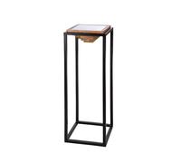 GILDE Colonne décorative Moorea en métal - Carré - Marron/Noir - Hauteur 91 cm x Largeur 30 cm - Colonne