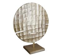 Gilde Deko Design Sculpture XL - Objet décoratif Rond en Aluminium - Couleur : Or Clair - Hauteur 43 cm