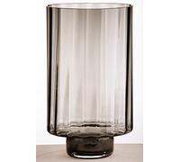 Gilde Deko Windlicht XL - Grand photophore en Verre fumé Fait Main - Couleur : Brun - Hauteur 30 cm
