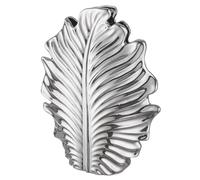 GILDE Dekovase Vase à Feuilles - Vase à Fleurs en céramique émaillée argentée - Décoration de Salon, Cadeau d'anniversaire - Couleur : argenté - Hauteur : 45 cm