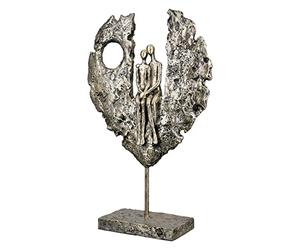 Gilde Figurine décorative en Forme de Couple en Forme de cœur en résine - Décoration et Cadeau Saint Valentin, Mariage, fête des mères - Couleur : doré Hauteur 34 cm