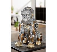 GILDE Figurine décorative en résine argentée Höhe 31 cm