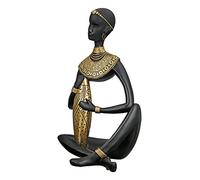 GILDE Figurine décorative en résine - Décoration Africaine Safari - Couleur : Noir doré - Hauteur : 32,5 cm