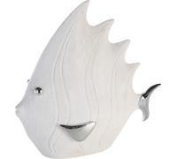 GILDE Figurine décorative Poisson blanc, argent H. 32 cm,59836