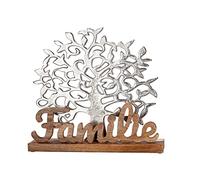 GILDE Figurine décorative - Symbole - Arbre de Vie - Famille - Décoration intérieure - Cadeaux Femmes - Hauteur 41 cm - Argenté