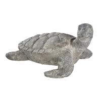 GILDE Figurine en Forme de Tortue en magnésie - Finition Antique - Gris - Hauteur 28 cm x Largeur 58 cm - Figurine décorative
