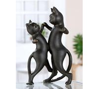 GILDE Figurine Gatto en résine Noire Aspect métallique Chat H 30,5 cm l 17,5 cm P 16 cm - décoration, Sculpture, Accessoire de Maison, Cadeau