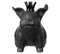 GILDE Figurine King en céramique - Cochon Noir Brillant/Mat - Hauteur : 33 cm - Sculpture - Objet de Collection - Cadeau - Accessoire d'intérieur