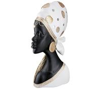 Gilde Figurine Mara - Hauteur 41 cm - Femme Africaine en résine - Crème Noire - Décoration - Sculpture - Accessoire de Maison - Idée Cadeau - Salon