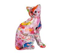 GILDE Figurine OOH Lala Chat en résine - Multicolore - Hauteur 29 cm x Largeur 21 cm - Style Street Art