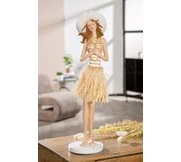 GILDE Figurine Suzanne en résine, Femme rayée crème et Blanc Mat, 59 cm de Haut, 18 cm de Large, 15 cm de Profondeur