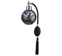 GILDE Flacon de parfum en verre avec pompe à ballon - Accessoire de décoration pour salle de bain et toilettes - Cadeau pour femme - Cadeau pour la fête des mères - En verre transparent - Noir -