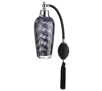 GILDE Flacon de parfum en verre avec pompe à ballon - Accessoire de décoration pour salle de bain et toilettes - Cadeau pour femme - Cadeau pour la fête des mères - En verre transparent - Noir -