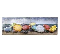 Gilde Gallery Image XXL 'Beach of Parasols' - Parasols - Plage - Été - Fait main 180 x 60 cm