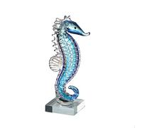 GILDE GLAS art Sculpture en Verre Figurine Hippocampe Hauteur 24 cm