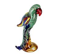 GILDE GLAS art - Sculpture, Figurine décorative - Perroquet - Verre - Vert/Rouge/Bleu - Hauteur 28 cm