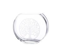 GILDE GLAS art Vase décoratif en Verre - avec Motif Arbre de Vie - Décoration Moderne - Cadeau pour Femme - Couleur : Transparent - Hauteur : 23 cm