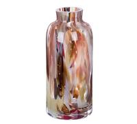GILDE GLAS art Vase décoratif en Verre coloré - Vase à Fleurs - Décoration de Salon - Cadeau pour Femme - Hauteur : 22 cm - Marron/Rouge