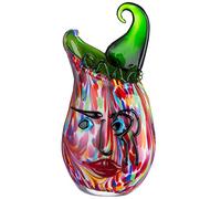 GILDE GLAS art Vase décoratif en Verre pour Le Visage - Décoration de Salon - Cadeau d'anniversaire pour Femme - Couleur : Multicolore - Hauteur : 35 cm