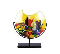 GILDE GLAS art Vase décoratif en Verre sur Pied en métal - Décoration de Salon - Cadeaux pour Femme, Anniversaire, Noël - Multicolore - Hauteur 38 cm