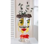 GILDE GLAS art Vase décoratif, pour Le Visage, en Verre coloré, décoration de Salon, Cadeau pour Femmes et Hommes, Hauteur : 29 cm, Multicolore