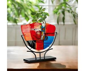 GILDE Glas Art Vase décoratif XL - Vase Abstrait Design Objet de décoration - Home Design pour Salon Chambre à Coucher - Hauteur 49,5 cm