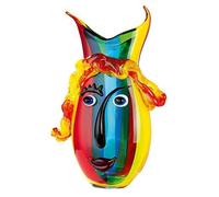 Vase visage Vista, en verre coloré, hauteur 37 centimètres, pièce originale pour une décoration unique