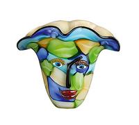 GILDE GLAS art Vase Visage - Face - en Verre - Art Fait Main - Hauteur : 29 cm