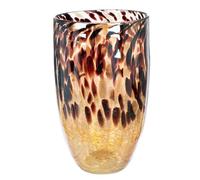 GILDE Grand Vase en Verre sur Pied - Vase décoratif pour Herbe de la Pampa, Branches et Fleurs, décoration d'automne, Cadeau de Noël, d'anniversaire, de Mariage - Fabriqué à la Main - Hauteur : 29 cm