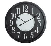 GILDE Horloge Murale Chicago - Ronde - Diamètre : 60 cm - Noir Mat - MDF - Horloge à Chiffres Simple
