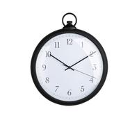 GILDE Horloge Murale Pocket - Ronde - Plastique - Noir - Hauteur 43 cm x Largeur 36 cm - Piles Non incluses dans la Livraison