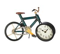 GILDE Horloge sur Pied/de Table en métal - Forme de vélo - Finition Antique - Bleu foncé - Hauteur 24 cm x Largeur 34 cm - Horloge décorative