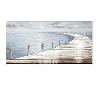 GILDE Image 3D Lac - Mer avec chevalet bleu 150 x 75 cm