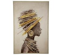 GILDE Impression sur toile LED Milele - Multicolore - Structuré - Motif femme - Rectangulaire - Hauteur 123 cm x largeur 83 cm - Tableau mural